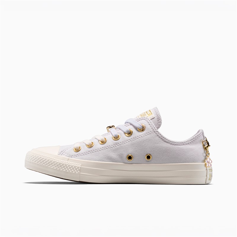Converse Womens Chuck Taylor All Star Charms Trainers Bone Cold/Egret/Gold