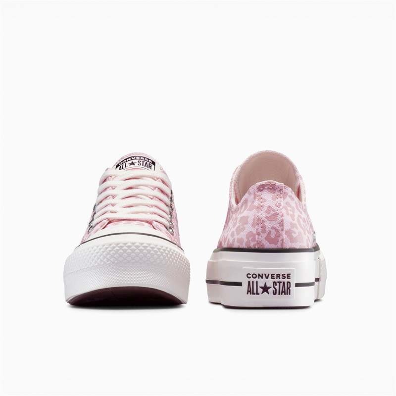 Converse Womens Chuck Taylor All Star Lift Platform Leopard Trainers Sugar Berry/Vintage White