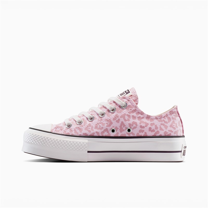 Converse Womens Chuck Taylor All Star Lift Platform Leopard Trainers Sugar Berry/Vintage White
