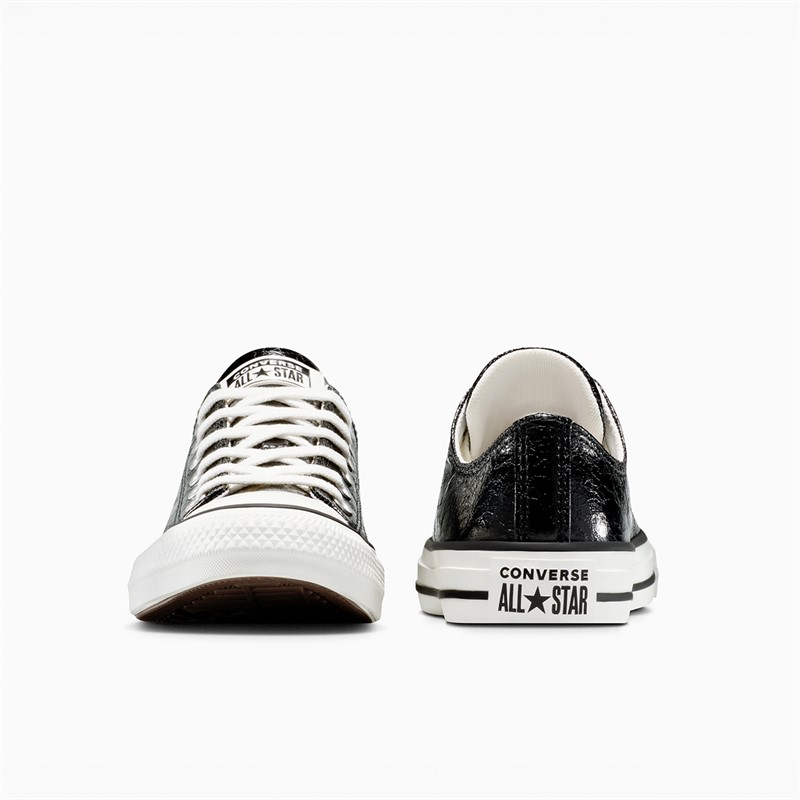 Converse Womens Chuck Taylor All Star Metallic Crackle Trainers Metallic Black/Vintage White