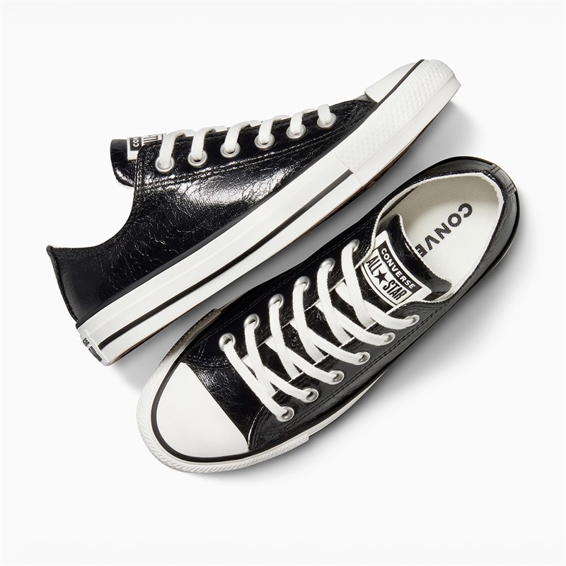 Converse Womens Chuck Taylor All Star Metallic Crackle Trainers Metallic Black/Vintage White