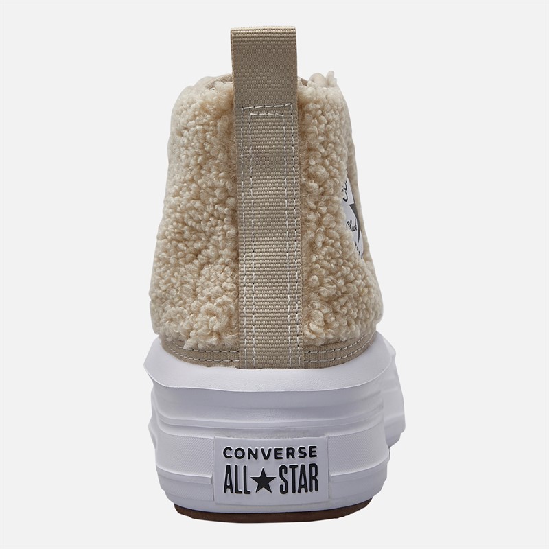 Converse Kids Chuck Taylor All Star Move Platform Sherpa Trainers Beach Stone/White/Black