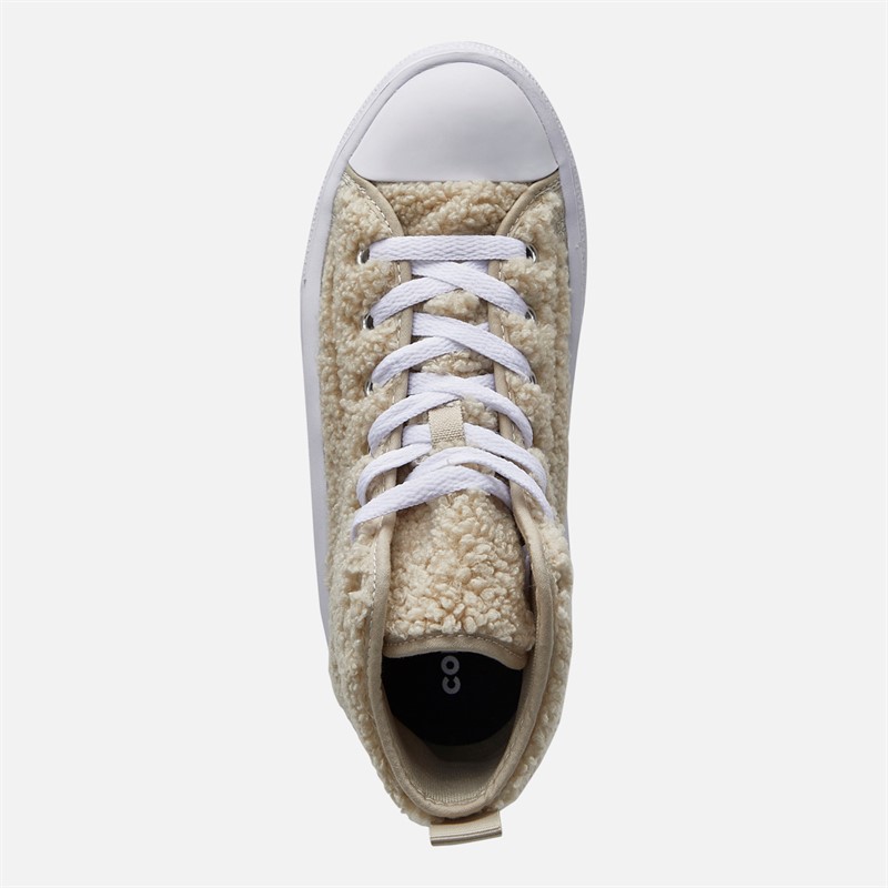 Converse Kids Chuck Taylor All Star Move Platform Sherpa Trainers Beach Stone/White/Black