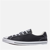 Converse Womens Chuck Taylor All Star Dainty Lucky Leather Trainers Black/White/Black