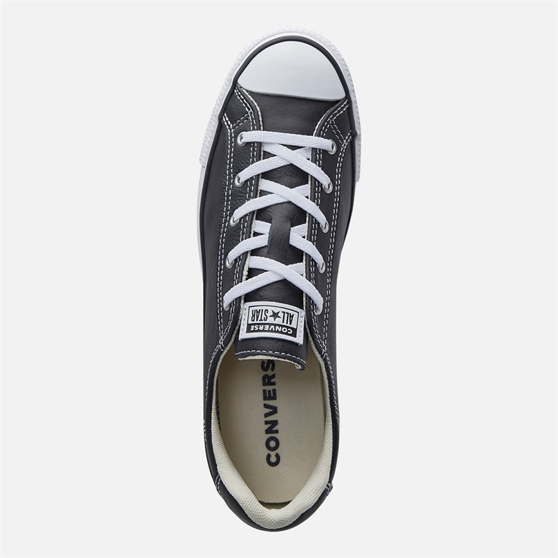 Converse Womens Chuck Taylor All Star Dainty Lucky Leather Trainers Black/White/Black