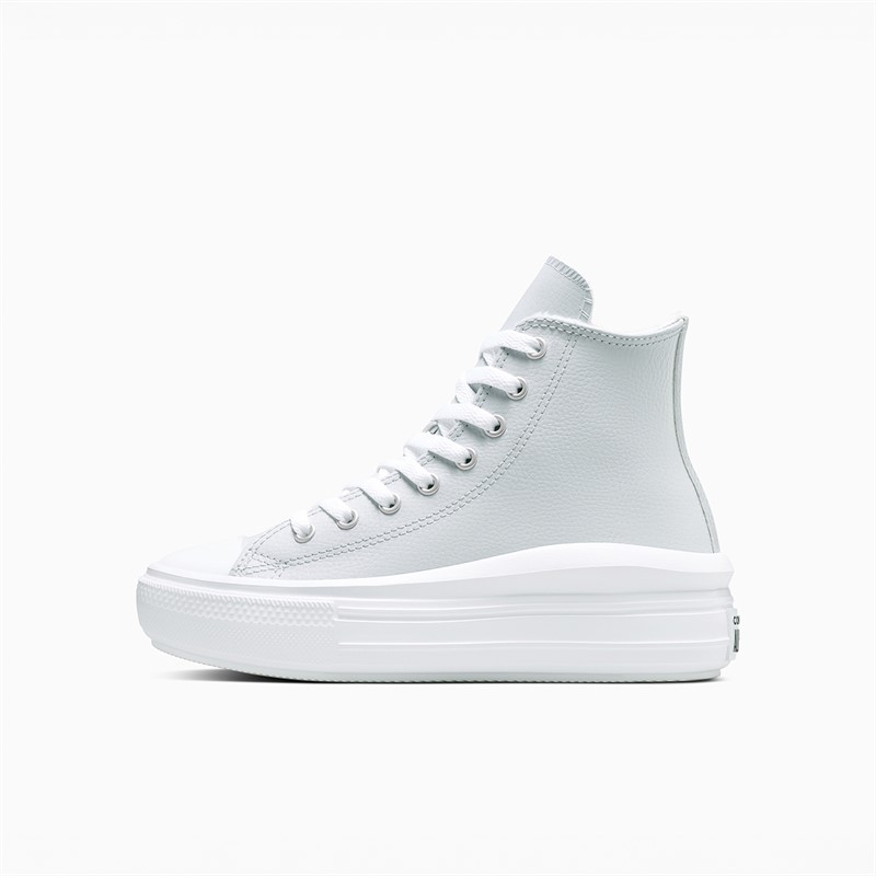 Converse Junior Chuck Taylor All Star Move Platform Fuzzy Lining Trainers Just Chill/White/Just Chill
