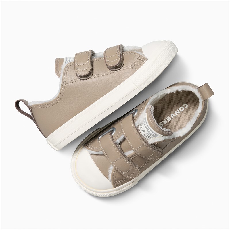 Converse Infant Chuck Taylor All Star Fuzzy Lining Easy-On Trainers Vintage Cargo/Egret/Egret
