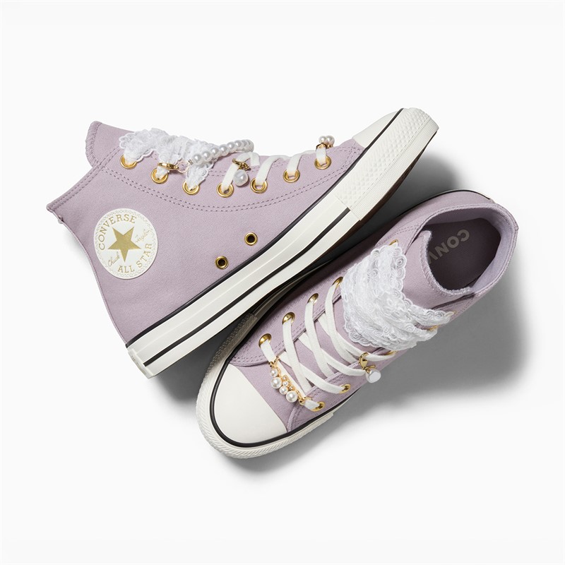 Converse Womens Chuck Taylor All Star Hi Charms Trainers Frozen Thistle/Egret/Black