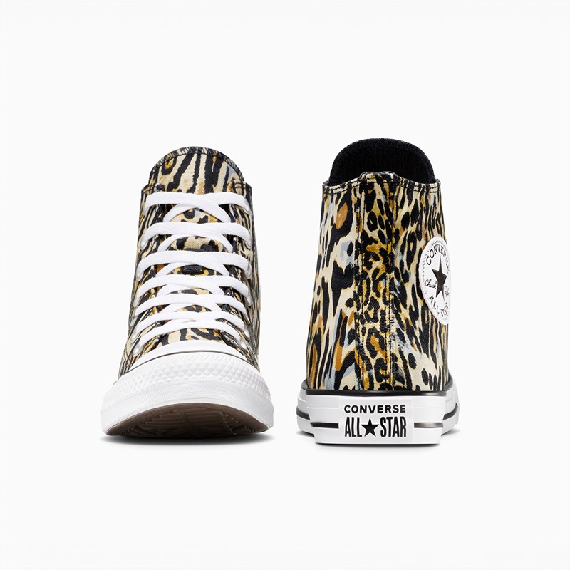 Converse Chuck Taylor All Star Hi Leopard Trainers Black/White/Brown