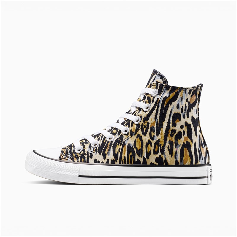Converse Chuck Taylor All Star Hi Leopard Trainers Black/White/Brown