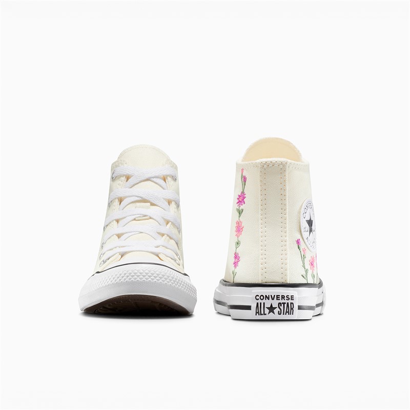 Converse Kids Chuck Taylor All Star Hi Florals Trainers Egret/Light Jellyfish Jitter