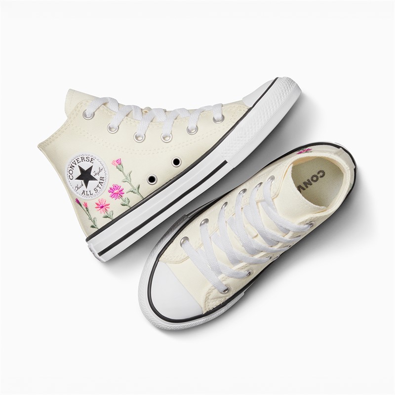 Converse Kids Chuck Taylor All Star Hi Florals Trainers Egret/Light Jellyfish Jitter