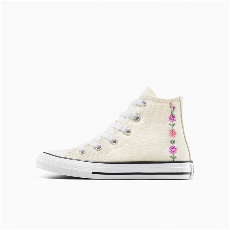 Converse Kids Chuck Taylor All Star Hi Florals Trainers Egret/Light Jellyfish Jitter