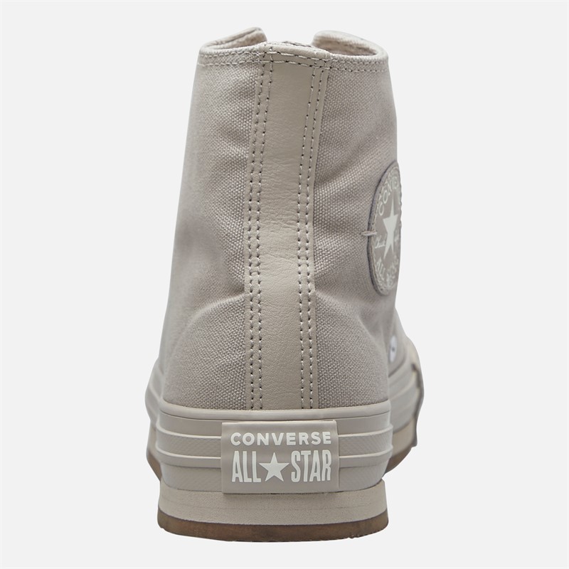 Converse Junior Chuck Taylor All Star Hi EVA Lift Platform Monochrome Trainers Papyrus/Papyrus/Papyrus