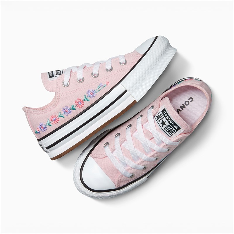 Converse Kids Chuck Taylor All Star Hi Eva Lift Platform Florals Trainers Sugar Berry/White/Black