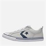 Converse Junior Pro Blaze Strap Leather Trainers Barely Grey/Navy/White