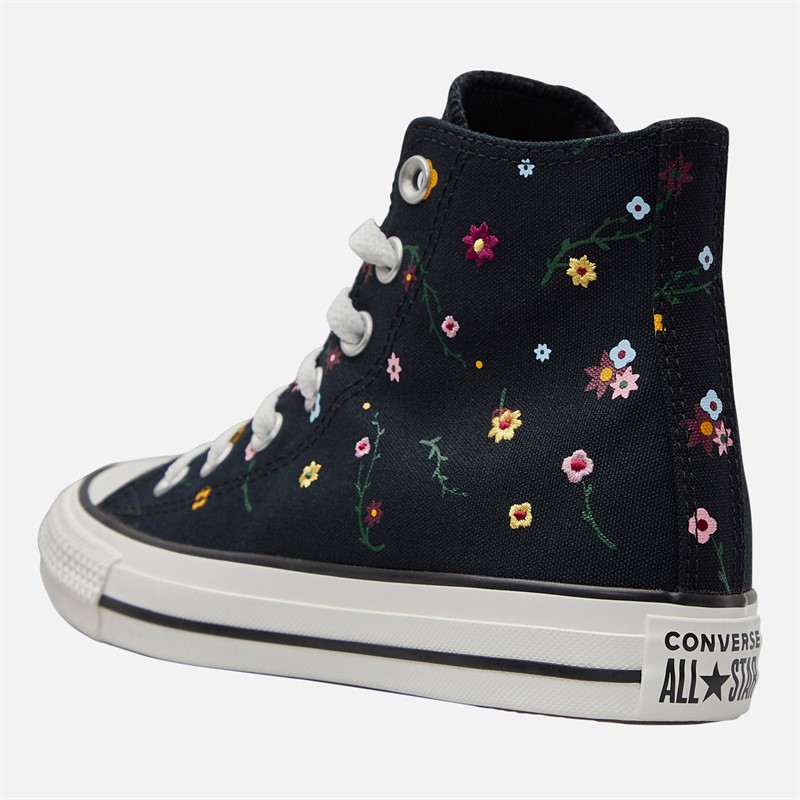 Converse Chuck Taylor All Star Hi Embroidered Flowers Trainers Black/Frozen Acai/Branch Out