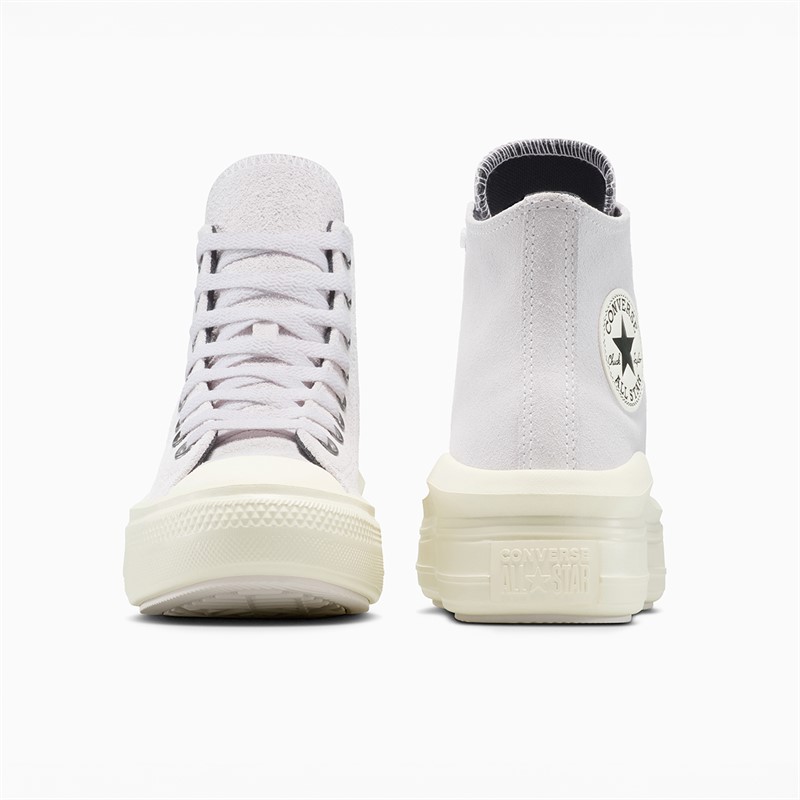 Converse Womens Chuck Taylor All Star Move Platform Suede Trainers Bone Cold/Egret/Black