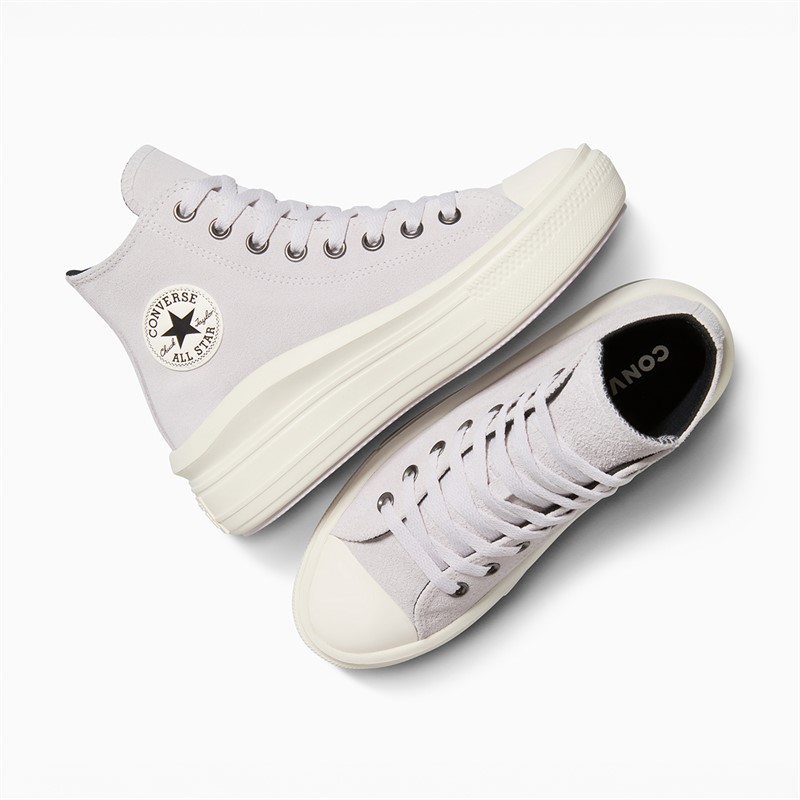 Converse Womens Chuck Taylor All Star Move Platform Suede Trainers Bone Cold/Egret/Black