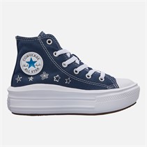 Converse Kids Chuck Taylor All Star Move Platform Doodle Stars Trainers Navy/Navy/White