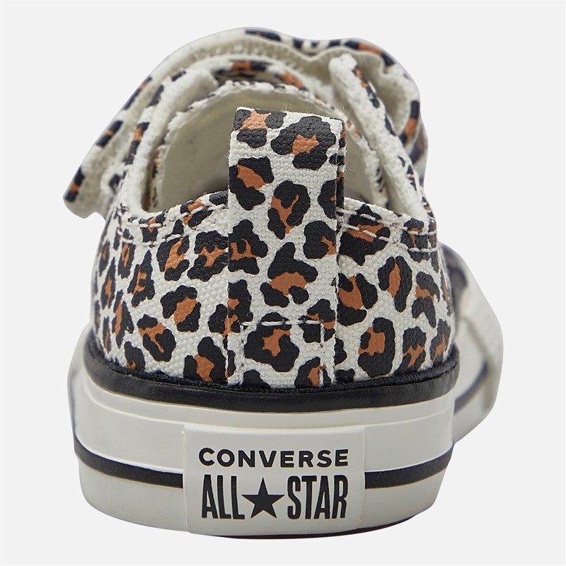Converse Infant Chuck Taylor All Star Leopard Easy On Trainers Egret/White/Black