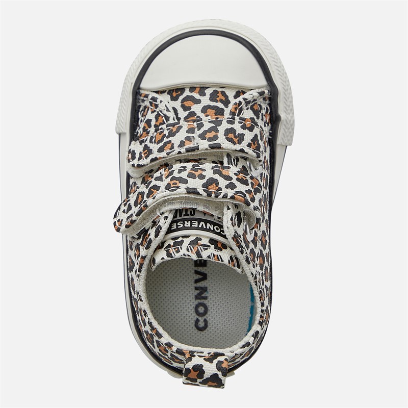 Converse Infant Chuck Taylor All Star Leopard Easy On Trainers Egret/White/Black