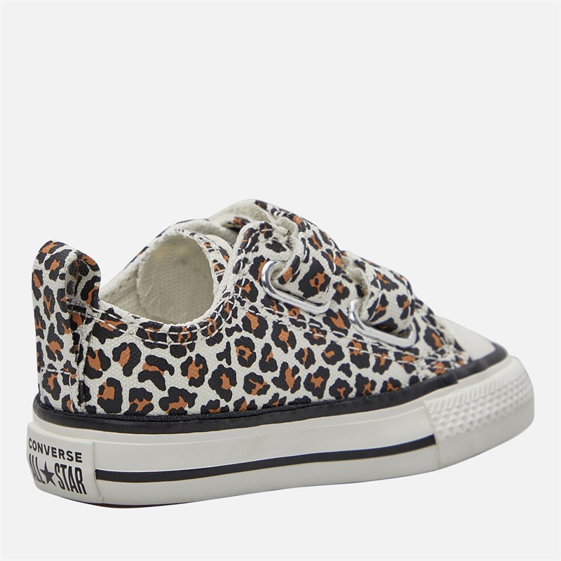 Converse Infant Chuck Taylor All Star Leopard Easy On Trainers Egret/White/Black