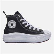 Converse Kids Chuck Taylor All Star Move Platform Leather Trainers Black/Black/White