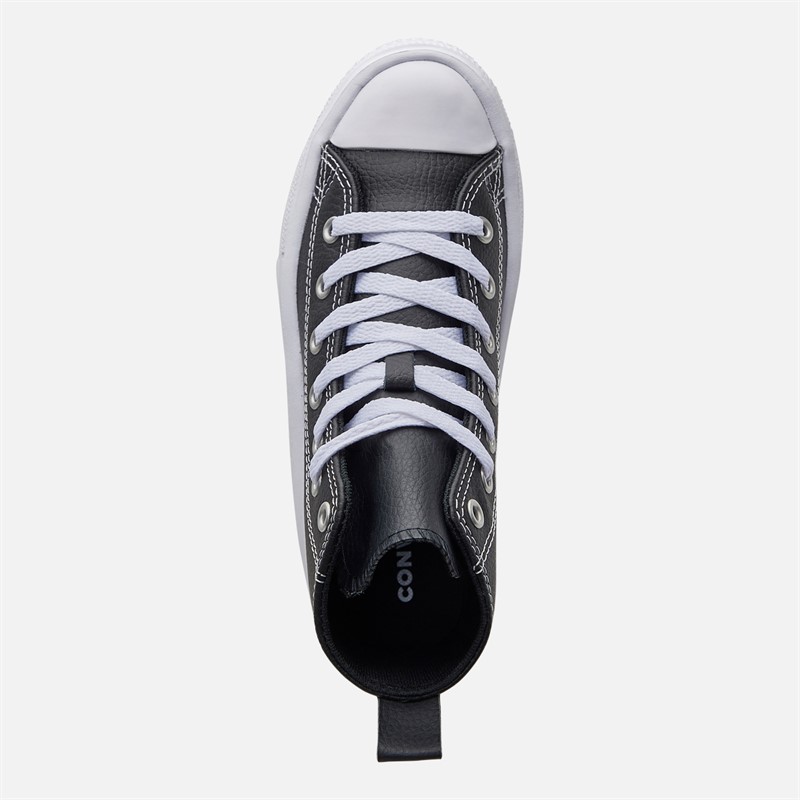Converse Kids Chuck Taylor All Star Move Platform Leather Trainers Black/Black/White