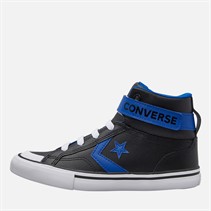Converse Kids Pro Blaze Strap Leather Easy On Trainers Black/Blue/White
