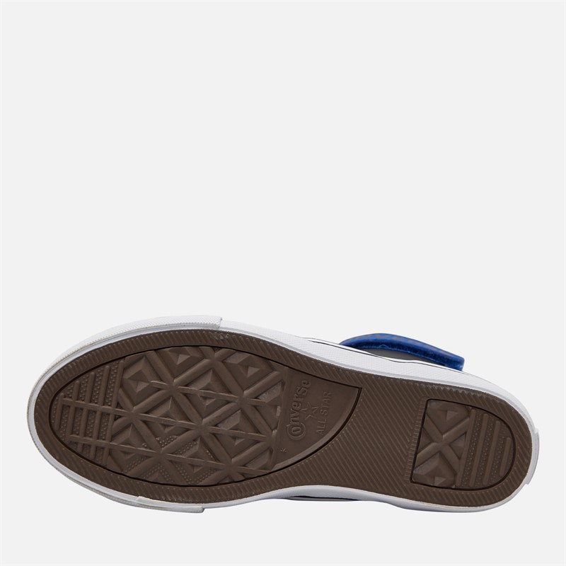 Converse Kids Pro Blaze Strap Leather Easy On Trainers Black/Blue/White