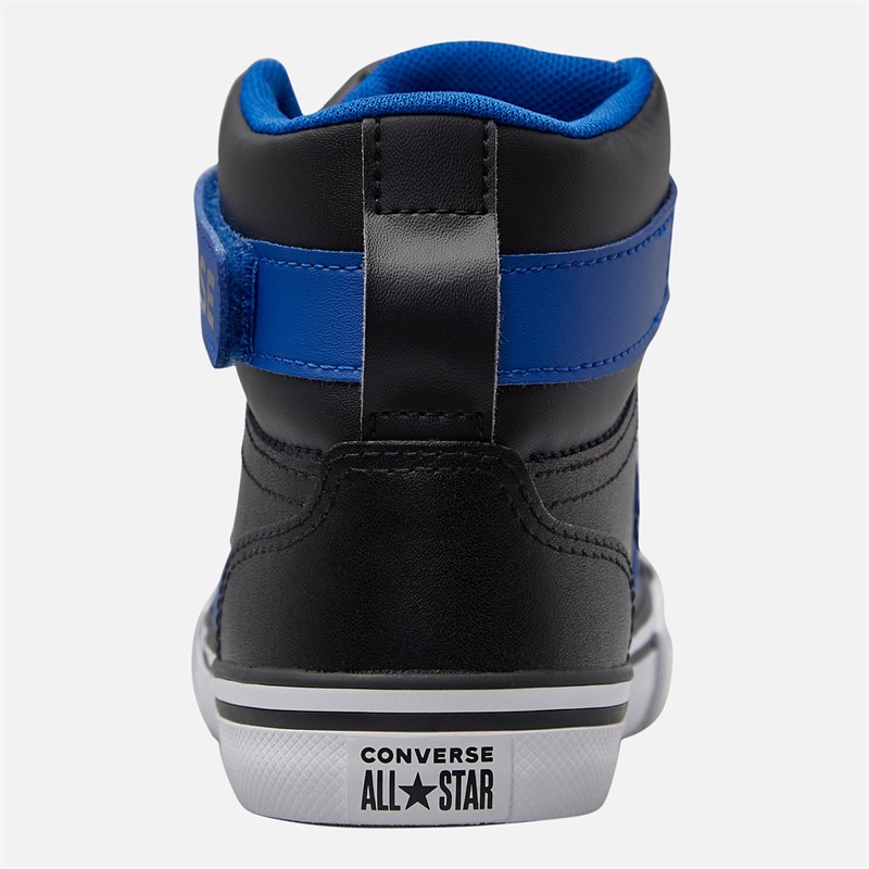 Converse Kids Pro Blaze Strap Leather Easy On Trainers Black/Blue/White