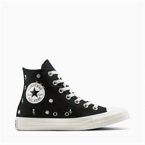 Converse Womens Chuck Taylor All Star Hi Embroidered Flowers Trainers Black/Egret/Foothill Green