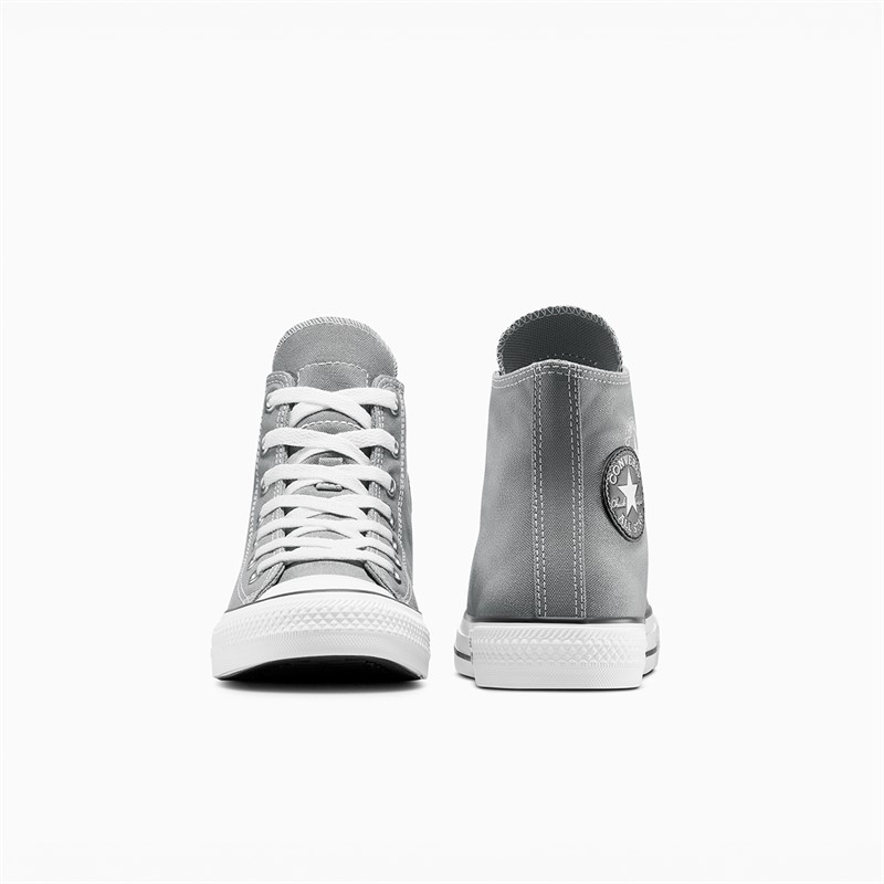 Converse Junior Chuck Taylor All Star Hi Double Logo Trainers Sharkskin/White/Black