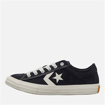 Converse Junior Star Player 76 Suede Trainers Black/Egret/White