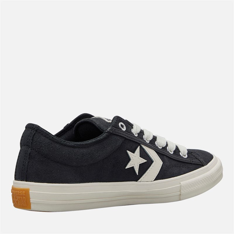 Converse Junior Star Player 76 Suede Trainers Black/Egret/White