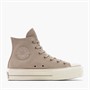 Converse Baskets montantes plateforme en Daim Chuck Taylor All Star Hi Lift Femme Papyrus/Papyrus/Egret