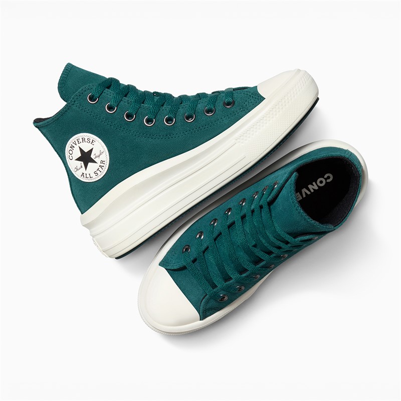Converse Baskets compensées Chuck Taylor All Star Move suédine Femme Darkly Jaded/Egret/Noir