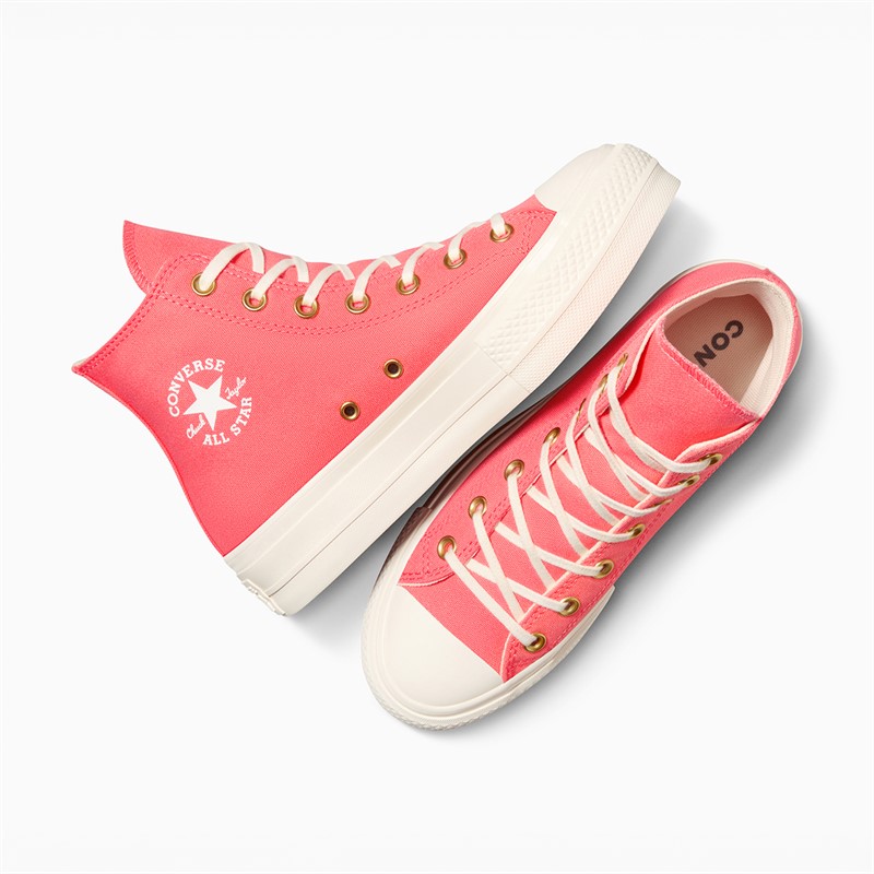 Converse Chuck Taylor All Star Hi Lift platformowe sneakersy dla niej kolor Watermelon Slushy/Egret/Biały