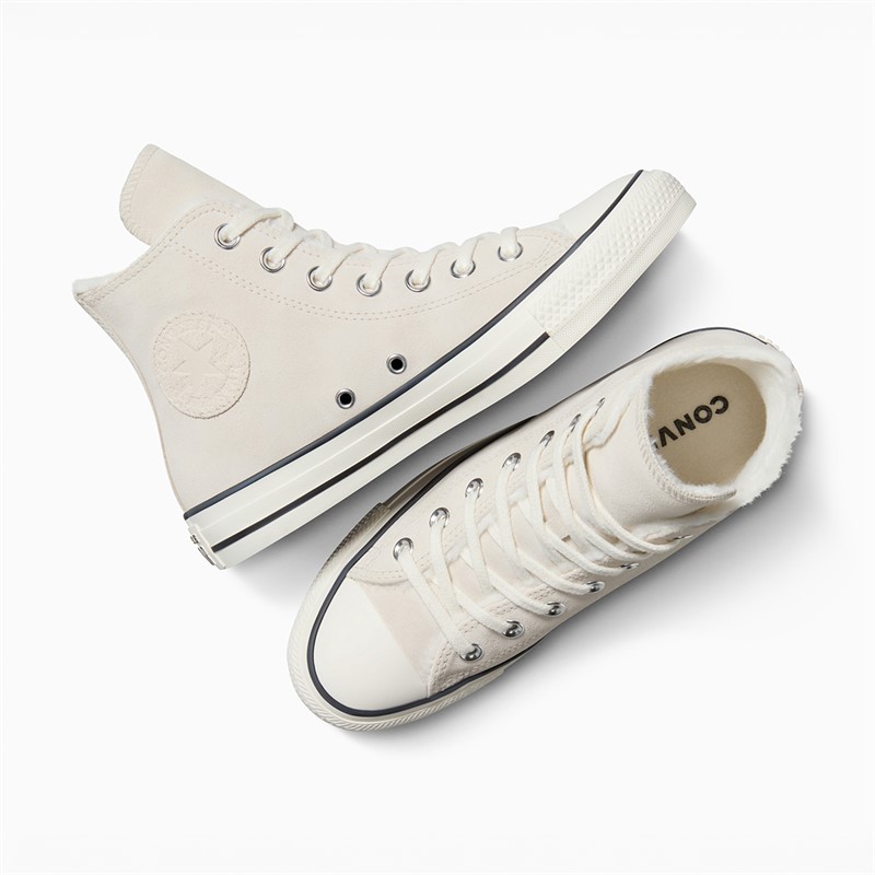 Converse Chuck Taylor All Star Hi Cozy Suede sneakersy dla niej kolor Light Dune/Egret/Egret
