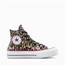 Converse Chuck Taylor All Star Hi Lift Platform Leopard sneakersy dla niej kolor czarno-biały/Czerwony