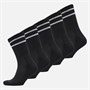 Converse Mens Varsity Stripe Logo Five Pack Crew Socks Black