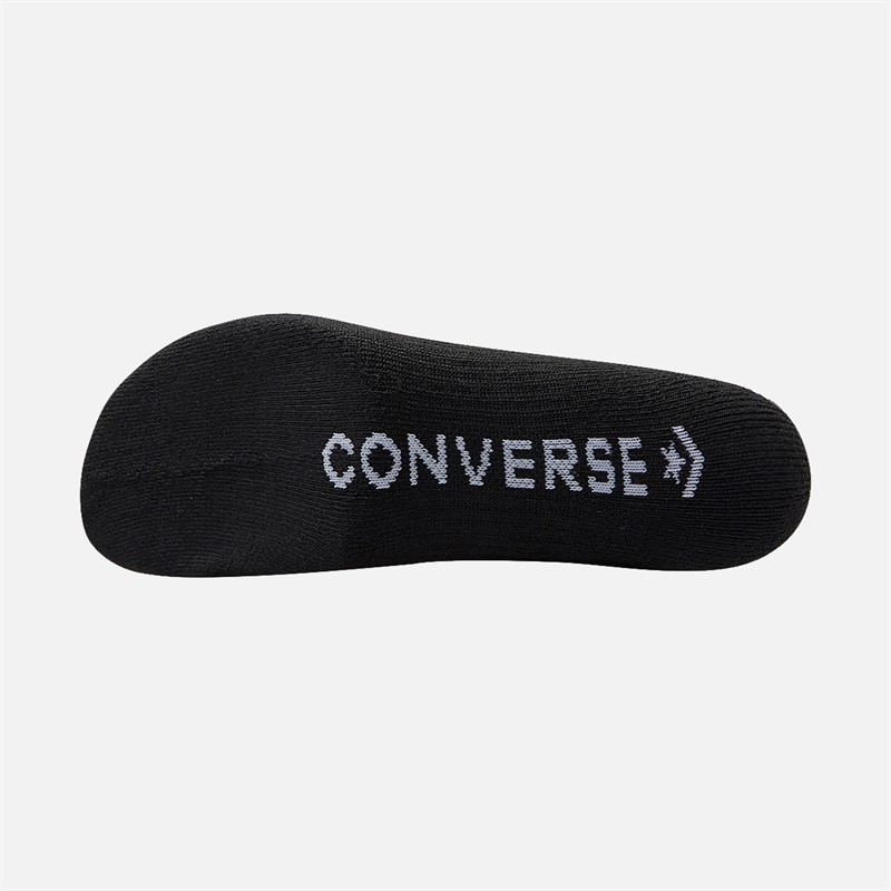 Converse Mens Varsity Stripe Logo Five Pack Crew Socks Black