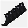 Converse Mens Chevron Logo Five Pack Quarter Socks Black