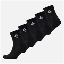 Converse Mens Chevron Logo Five Pack Quarter Socks Black