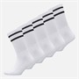 Converse Mens Varsity Stripe Logo Five Pack Crew Socks White