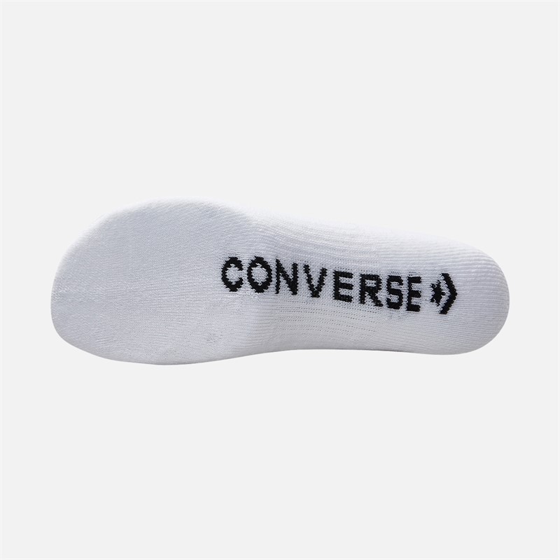 Converse Mens Varsity Stripe Logo Five Pack Crew Socks White