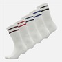 Converse Mens Varsity Stripe Logo Five Pack Crew Socks Egret