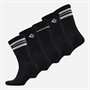 Converse Mens Mixed Logo Five Pack Crew Socks Black