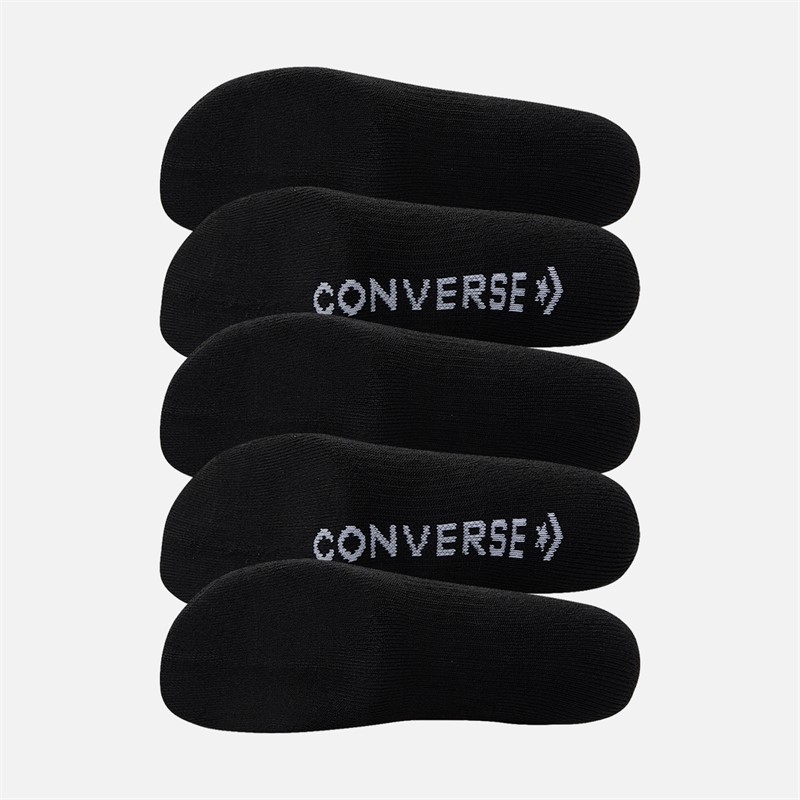 Converse Mens Mixed Logo Five Pack Crew Socks Black